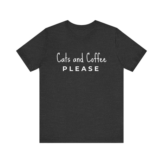 Cats and Coffee Please Minimalist Tee