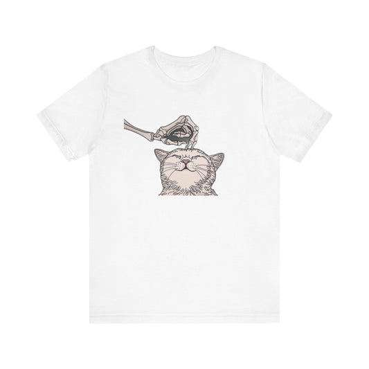 Skeleton Cat Head Scratch Tee